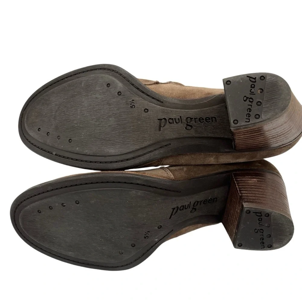 Paul Greene Jax Suede Block Heel Ankle Booties